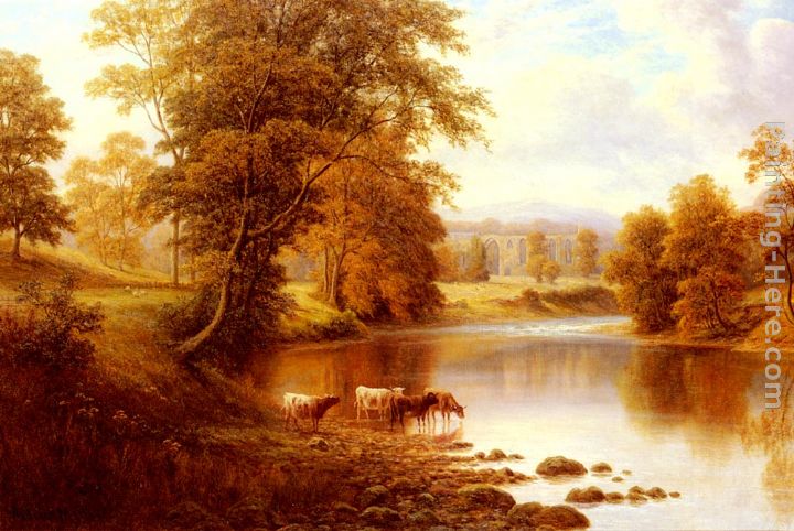 Bolton Abbey, From The Wharfe, Yorkshire painting - William Mellor Bolton Abbey, From The Wharfe, Yorkshire art painting